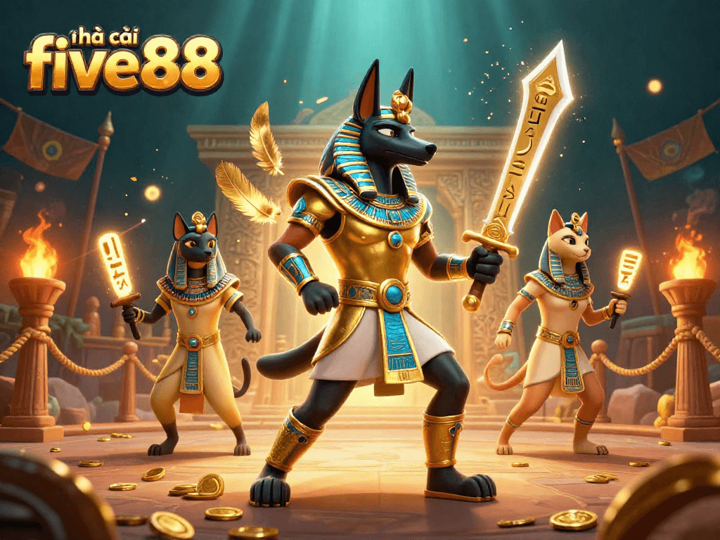 Experience thrilling gaming action at nhà cái five88 with vibrant characters and dynamic casino elements.