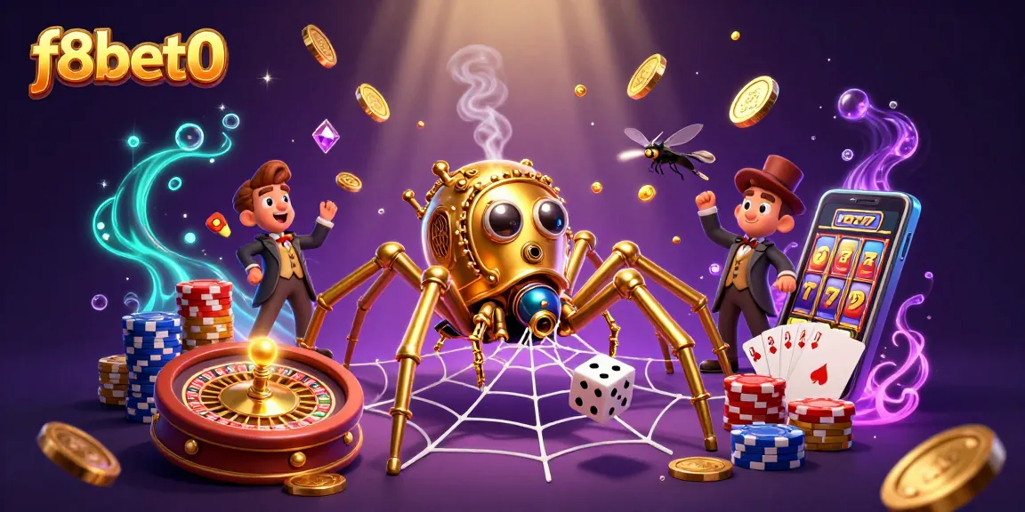 Catch dice in a golden web at f8bet0, showcasing stunning casino elements.