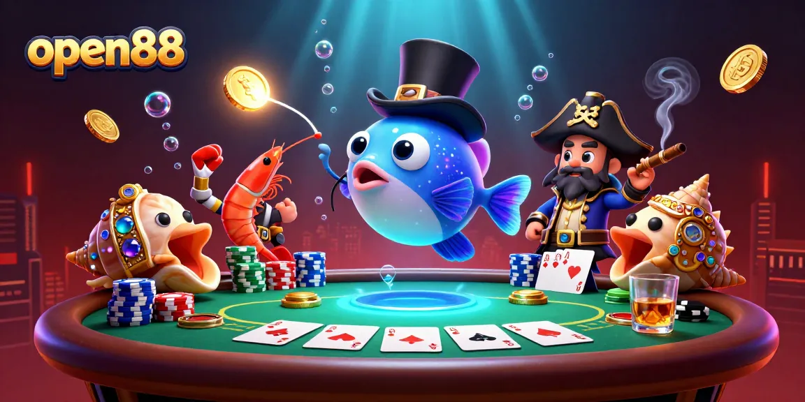 Join the excitement at open88 with thrilling gaming characters in a rich, vibrant casino environment.