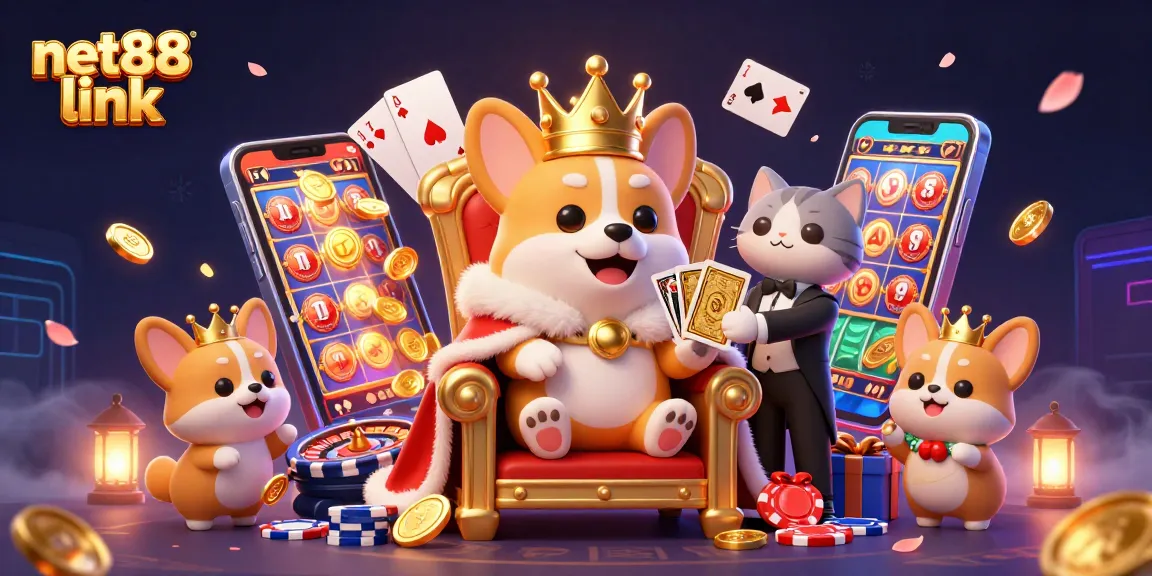 Win big at the casino with net88 link's exciting gaming experience featuring vibrant characters and dynamic gambling elements.
