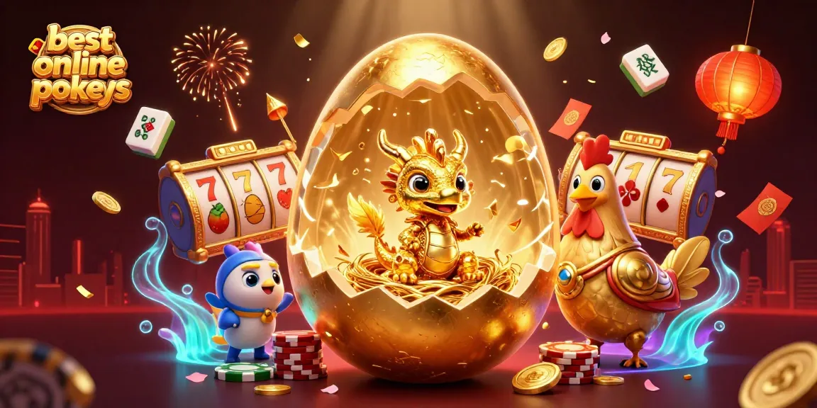 Experience the thrill of the best online pokies with a golden dragon amongst casino elements