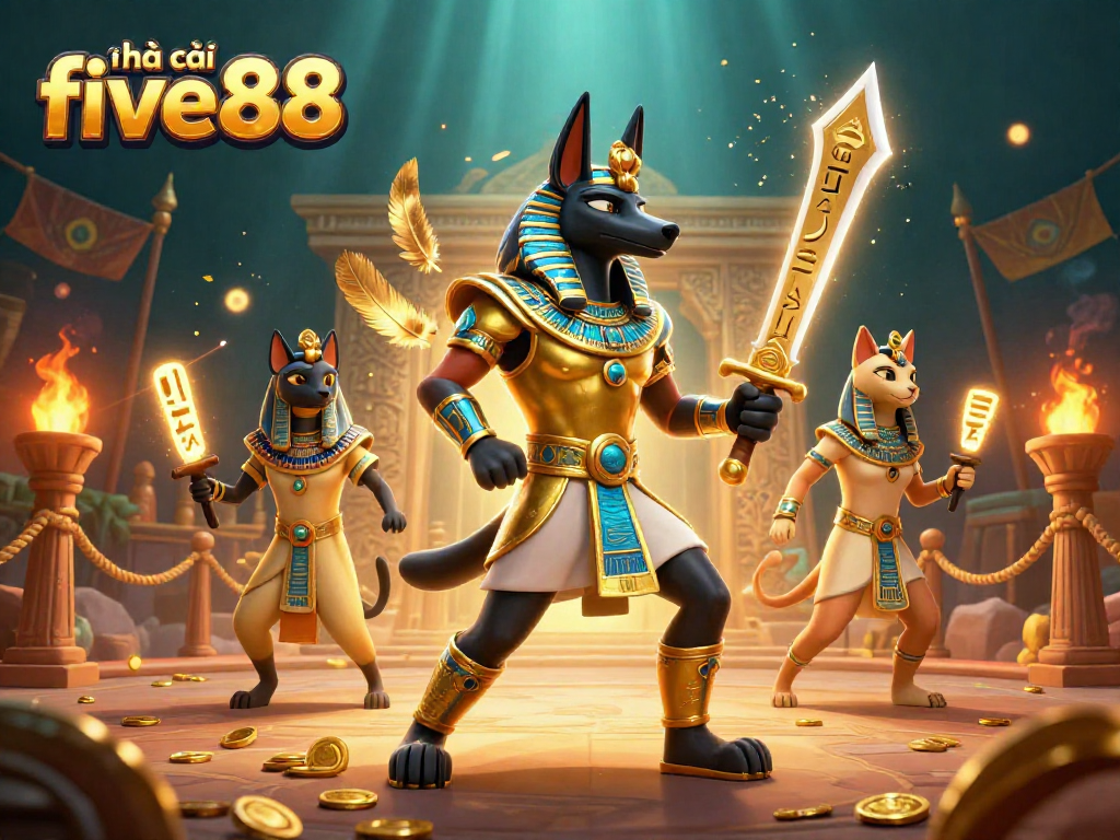 Experience thrilling gaming action at nhà cái five88 with vibrant characters and dynamic casino elements.